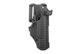 Blackhawk T-Series L3D Holster for Glock 17 basketweave design features thumb retention
